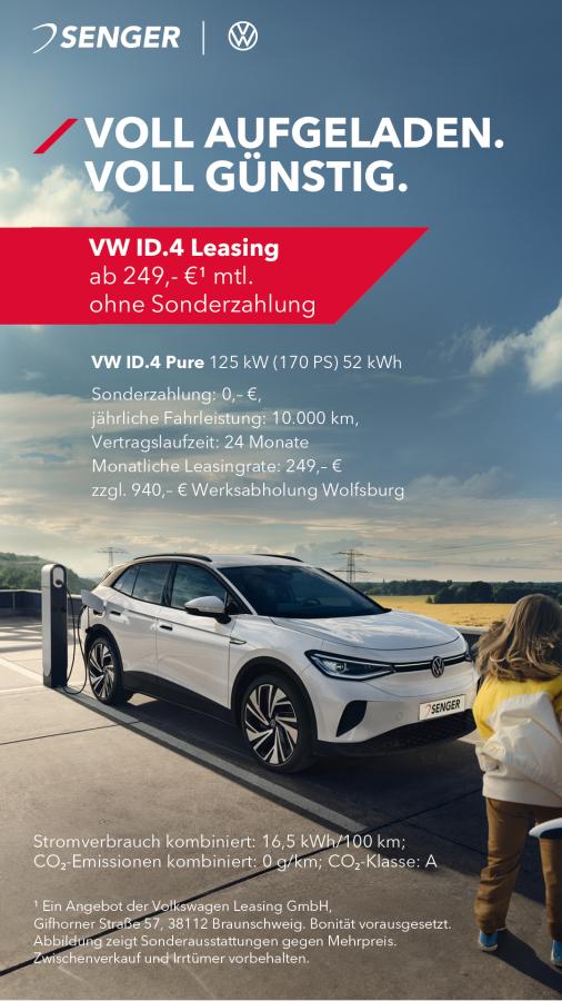 VW ID.4 Leasing Angebote ab 199,00 € vergleichen