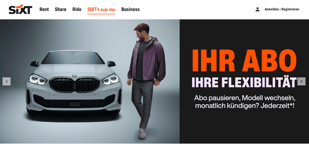auto abo anbieter sixt