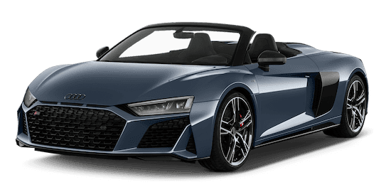 audi r8 spyder frontansicht in blau