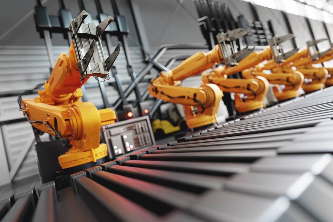 leeres fliessband im auto herstellerwerk
