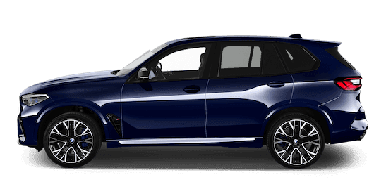 bmw x5 m seitenansicht in blau
