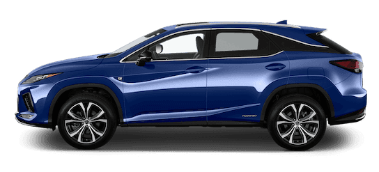 lexus rx seitenansicht in blau