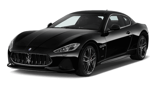 maserati granturismo frontansicht in schwarz