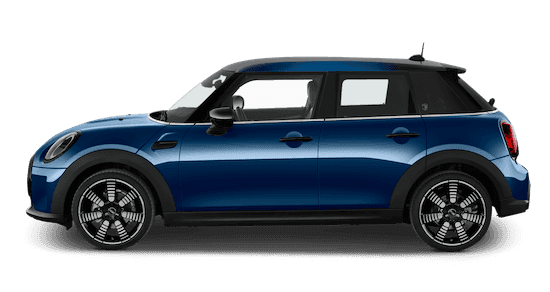 mini cooper seitenansicht in blau