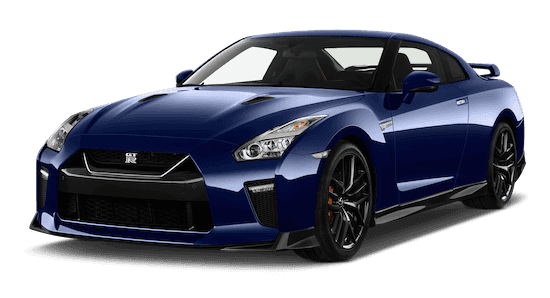 nissan gt r frontansicht in blau