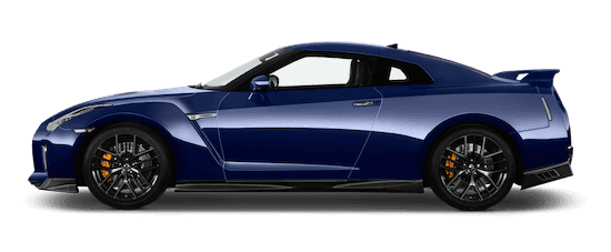 nissan gt r seitenansicht in blau