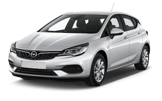 opel astra frontansicht in silber