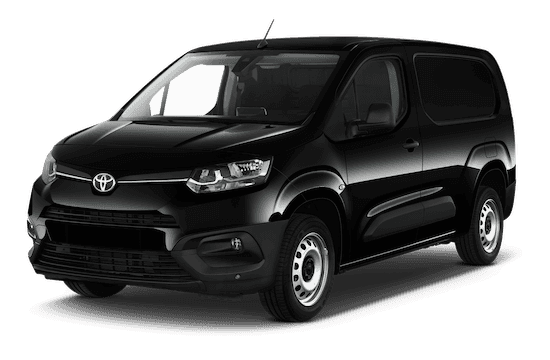 toyota proace city frontansicht in schwarz