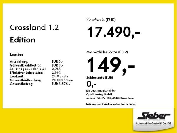 Foto - Opel Crossland 1.2 Edition Gewerbehammer inkl.Service