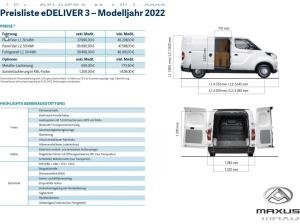 MAXUS eDeliver 3 L1⚡ELEKTRO 50kwh 🚀E-BOOSTER✨SOFORT