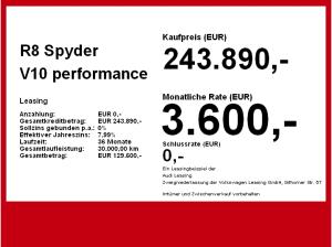 Audi R8 Spyder V10 performance magnet B&O Technologie