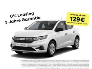 Foto - Dacia Sandero jetzt mit 0 % Leasing*36 Monate Garantie
