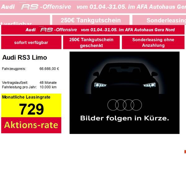 Foto - Audi RS3 RS 3 Lim. B&O*MatrixLED*Pano*RFK*Opt.schwarz