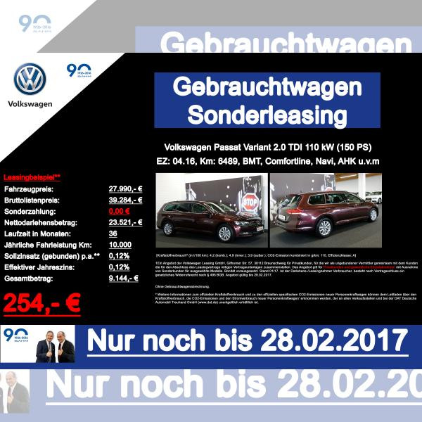Foto - Volkswagen Passat Variant 2.0 TDI BMT Comfortline Navi/AHK / nur noch bis 28.02.2017