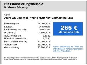 Opel Astra GS Line Mild-Hybrid HUD Navi 360Kamera LED
