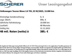 Volkswagen Touran 2.0 TDI *MOVE* DSG Navi AHK RFK ACC SHZ