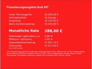 Audi A5 LIMOUSINE TFSI SLINE+EDITION ONE+LED+VIRTUAL+LEDER