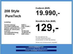 Peugeot 208 Style PureTech 75 !! NUR 2x Verfügbar !!