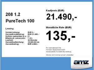 Peugeot 208 1.2 PureTech 100 Style Mega Leasingangebot