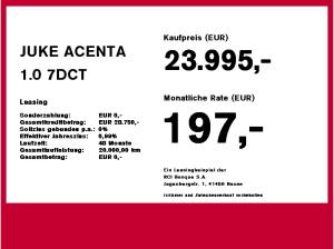 Nissan Juke ACENTA 1.0 7DCT Sitzheizung Spurhalter