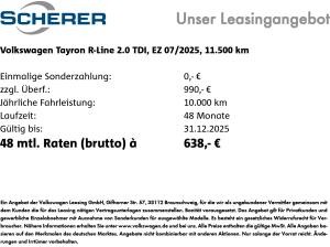 Volkswagen Tayron 2.0 TDI *R-Line* DSG 4Motion 7-Sitzer AHK HUD ACC
