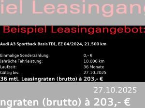 Audi A3 Sportback 30 TDI / MMI-Navi plus, RFK, DAB