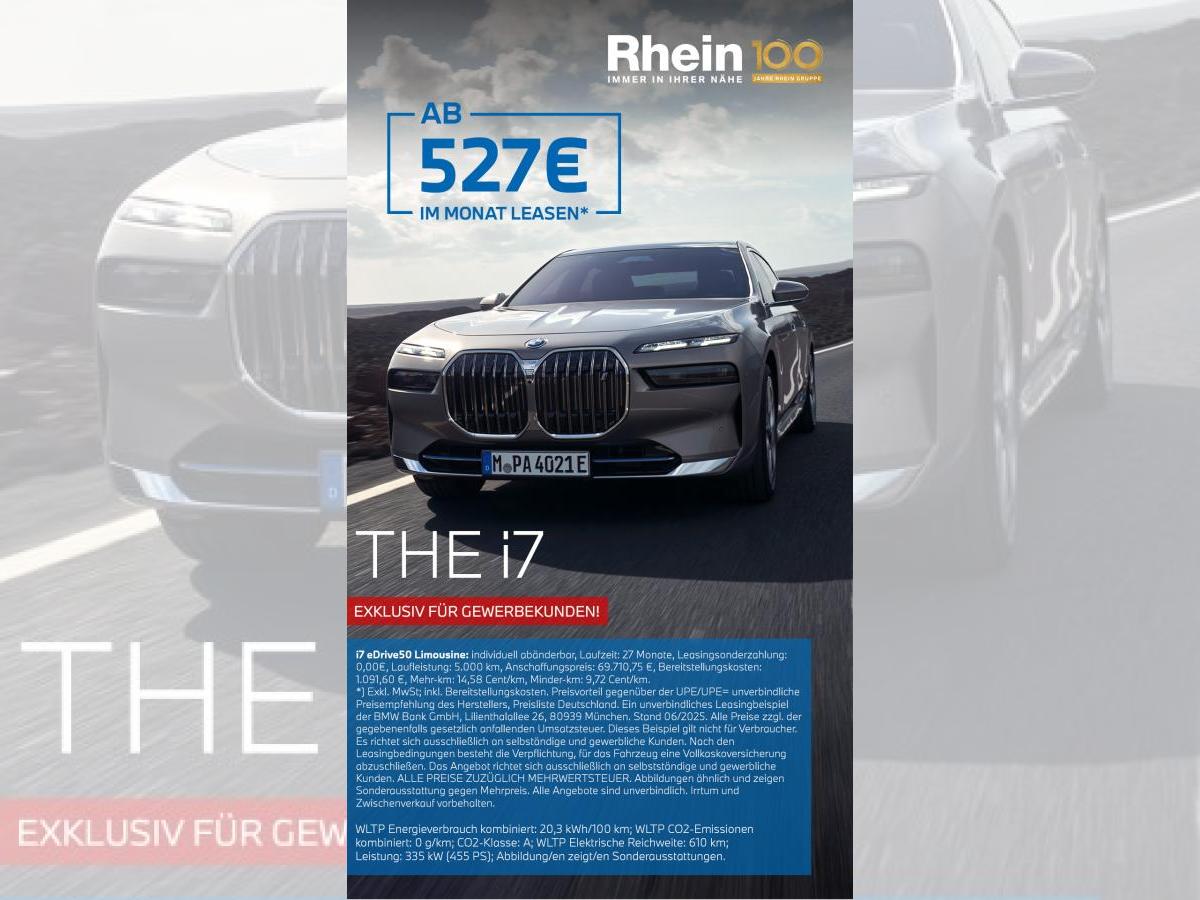 BMW i7 Sonderaktion für Privat & Gewerbekunden