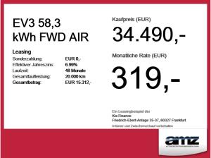 Kia EV3 58,3 kWh FWD AIR Spurhalteassistent*Navi