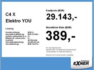 Citroën C4 X Elektro YOU | FREI KONFIGURIERBAR | Gewerbe