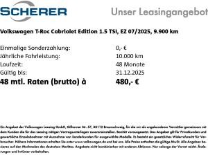 Volkswagen T-Roc Cabriolet 1.5 TSI *R-Line* Edition Karmann *Plus* DSG Navi RFK
