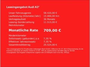 Audi A3 Sportback 40 TFSI e S-LINE+PANO+NAVI+LEDER+VIRTUAl