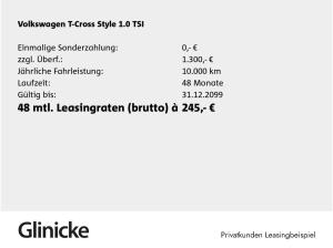 Volkswagen T-Cross Style 1.0 l TSI Allwetter RFK+PDC