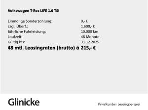 Volkswagen T-Roc Life 1.0 l TSI Rear View,LED,App Connect