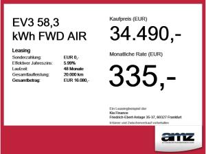 Kia EV3 58,3 kWh FWD AIR *Navi*Klimaautomatik*