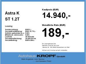 Opel Astra K ST 1.2T Fin. ab 2,99% Sitzheiz.,RückfahrK