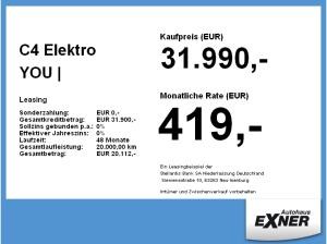 Citroën C4 Elektro YOU | FREI KONFIGURIERBAR | Privat