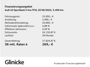 Audi A3 Sportback 35 TFSI S-LINE+NAVI+PDC+LED+AMBI