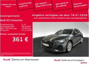 Audi A3 Limousine S line 30 TFSI Kamera SONOS Navi virtual ACC