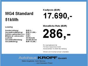 MG MG4 4 Standard 51kWh SpurH LED KlimaA PDC ACC