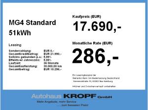 MG MG4 4 Standard 51kWh SpurH LED KlimaA PDC ACC
