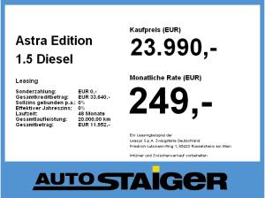 Opel Astra Edition 1.5 Diesel **Gewerbehammer**