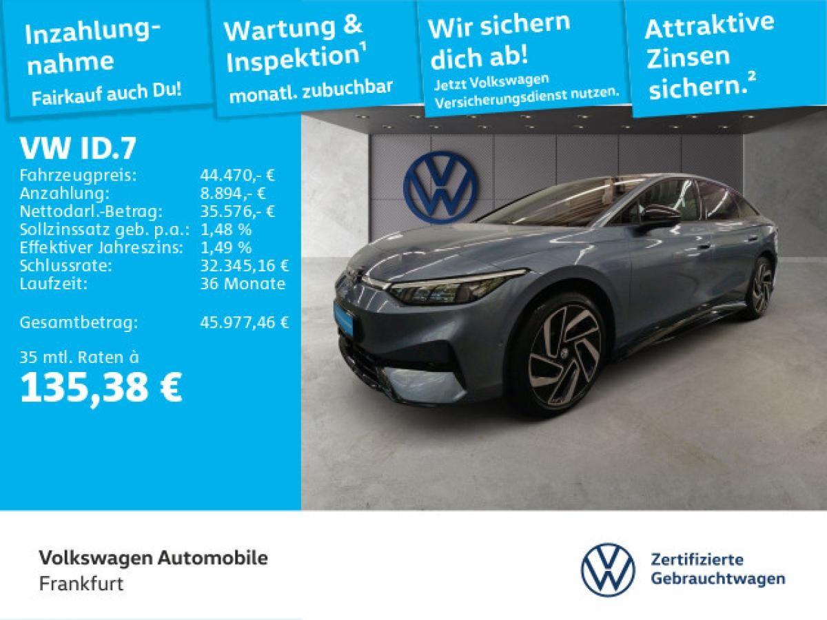 Volkswagen ID.7 Pro Navi AHK Spurwechselassistent LED Heckleuchten DAB+