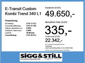 Ford Transit Custom 🔋E-BUS Trend 340 L1🔋8-9 SITZE*AHK*NAVI*LED*CAM