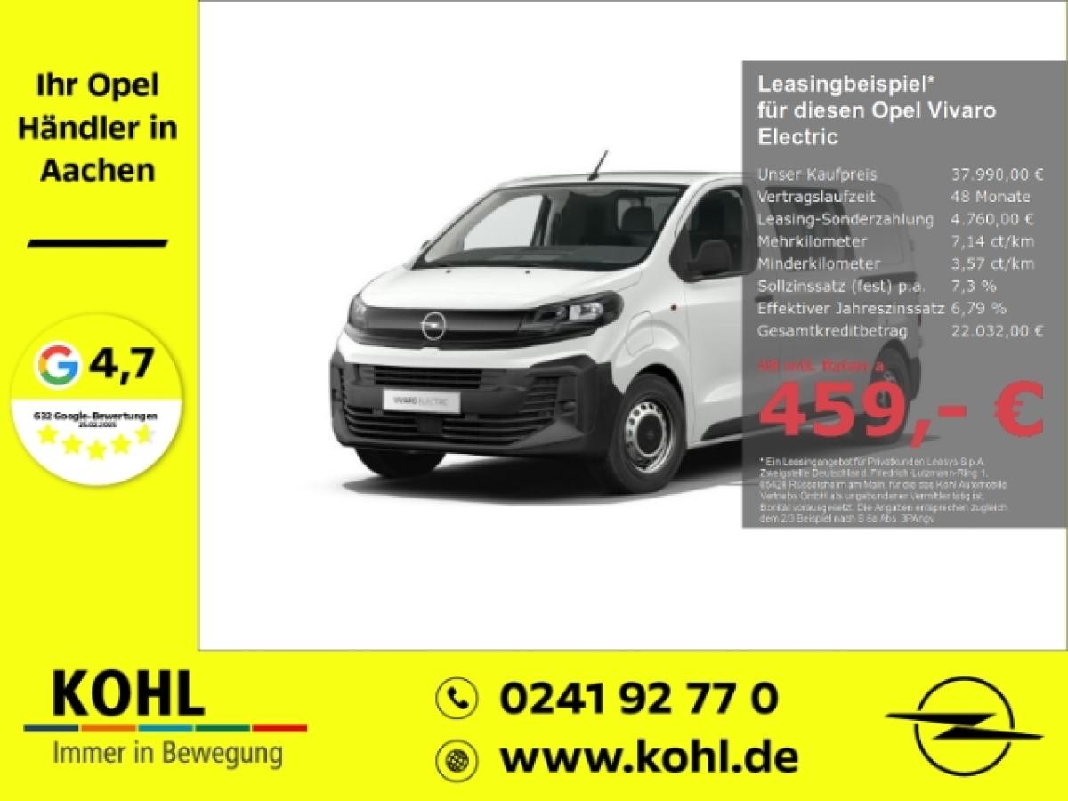 Opel Vivaro Electric Standard ❗️ 136PS 75kWh ❗️PDCv+h Navi ❗️ NUR FÜR GEWERBE ❗️ SOFORT VERFÜGBAR ❗️ IN AACHEN