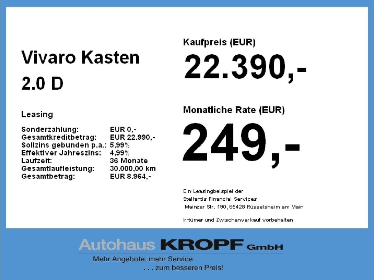 Opel Vivaro Kasten 2.0 D L (L3) Edition AHK+2xKlima