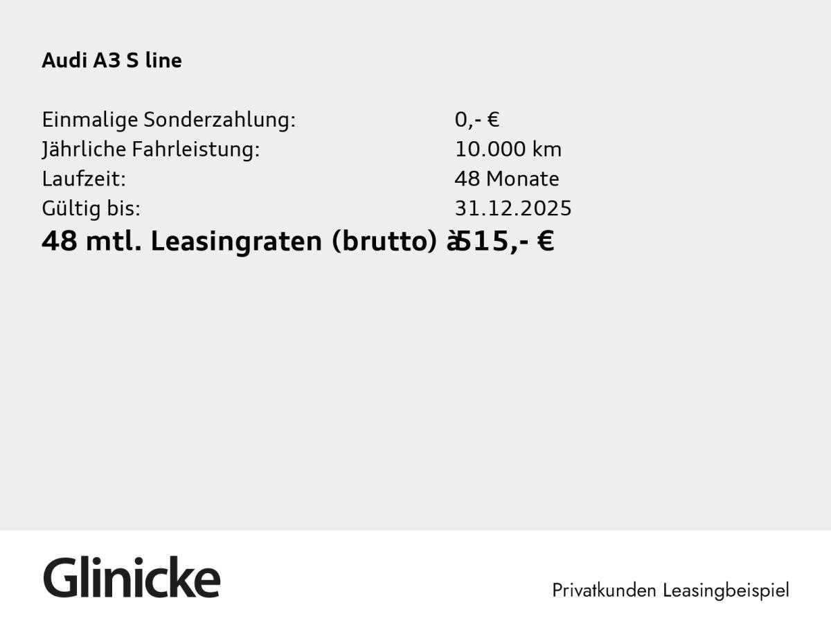 Audi A3 SB S line TFSI e LED Navi CarPlay RÜ 18"