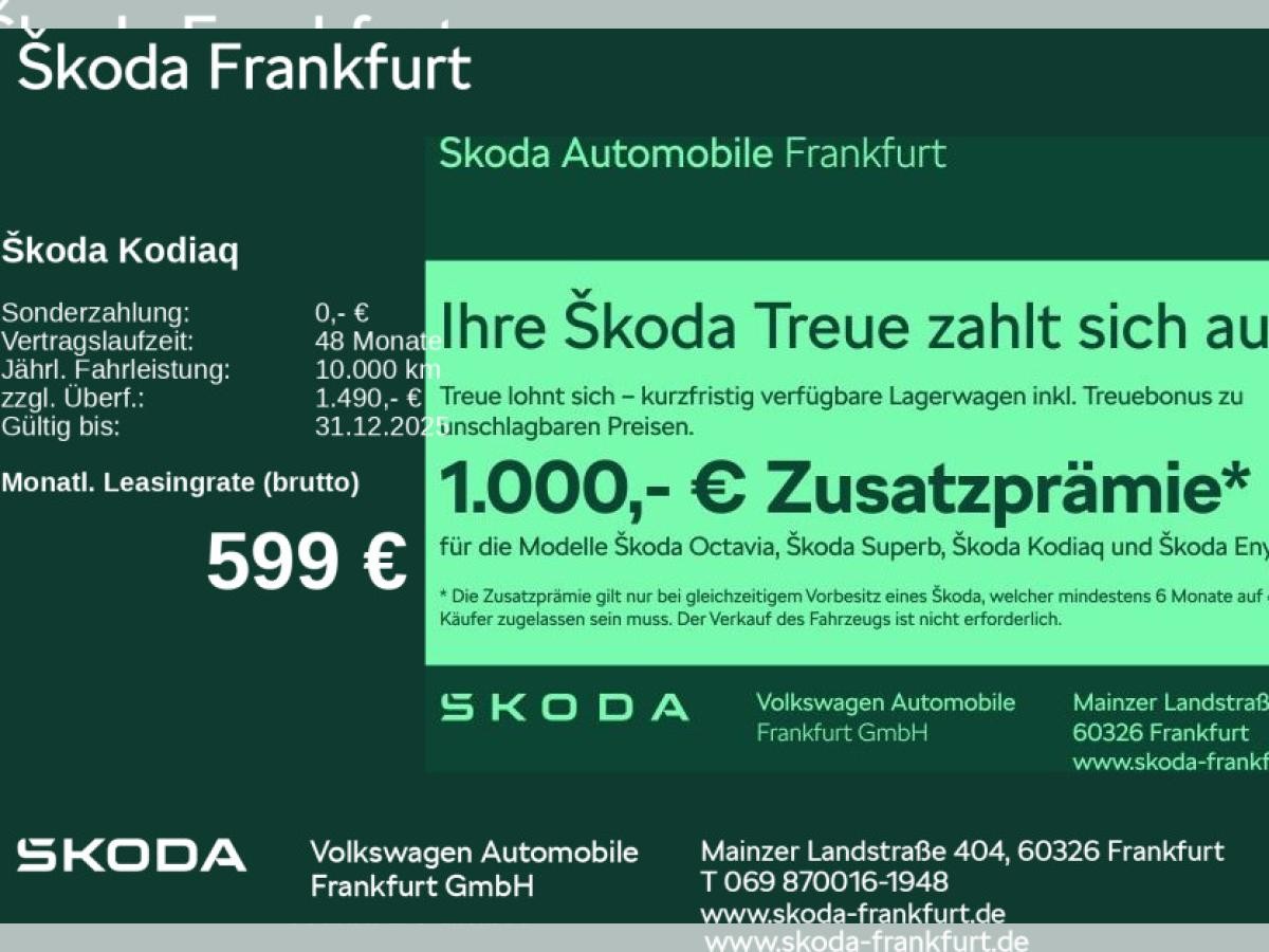 Skoda Kodiaq Sportline 2,0 TDI 7-Gang-DSG 4x4 zzgl. 1000€ Zusatzprämie*