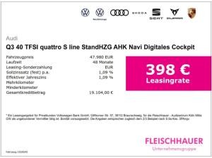 Audi Q3 40 TFSI quattro S line StandHZG AHK Navi Digitales Cockpit Soundsystem LED