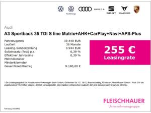 Audi A3 Sportback 35 TDI S line Matrix+AHK+CarPlay+Navi+APS-Plus