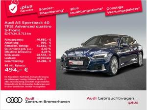 Audi A5 SPORTBACK 40 TFSI ADVANCED QUAT S-TRON STANDH